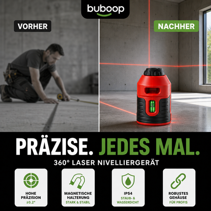 🔴📐360°-LÉZERES NÍVÓZÓ IP54 VÉDELEMMEL – BELSŐ ÉS KÜLSŐ HASZNÁLATRA