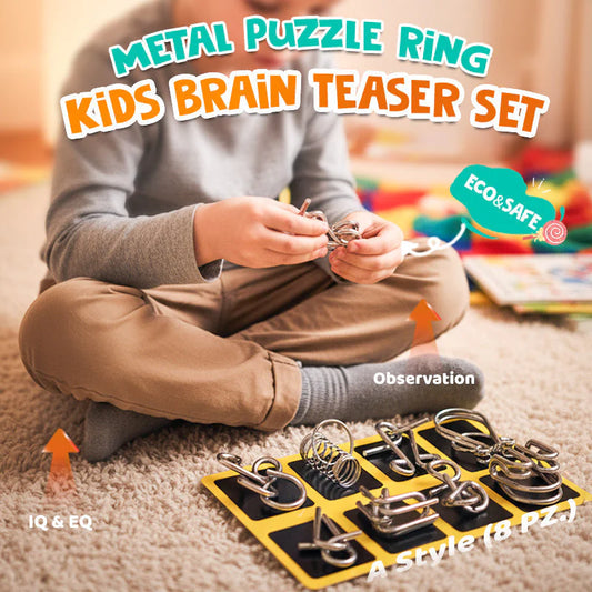 🧩🧠🔠Zestaw metalowych pierścieni (8 elementów, gra edukacyjna)