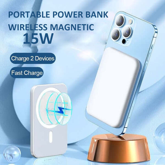 Przenośny bezprzewodowy magnetyczny power bank 15 W z funkcją szybkiego ładowania