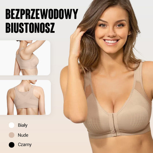 Stanik bez fiszbin z przednim zapięciem - Kształtuje idealny biust