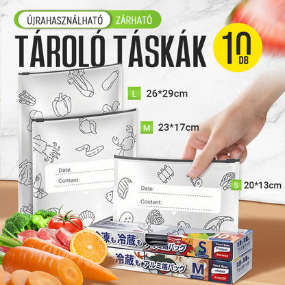 Újrahasználható élelmiszer-tároló tasakok