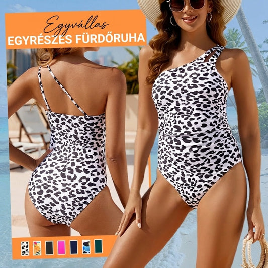 🔥 S-2XL 👙 Női Egyvállas Egyrészes Fürdőruha 🏖️