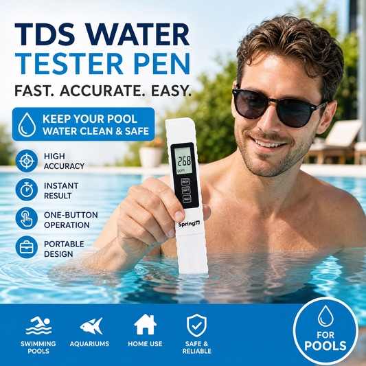 ✨ Tester 3-în-1 TDS pentru calitatea apei – Măsoară pH-ul, clorul și duritatea, cu afișaj LCD, pentru piscine și acvarii 🌊📱