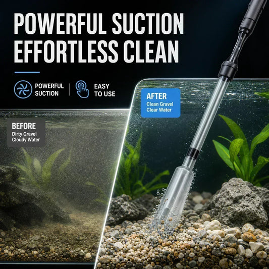 🐠 Aspirator electric pentru pietrișul din acvariu — funcționează pe baterii, cu lungime reglabilă și ușor de utilizat — potrivit pentru toate acvariile 🧹🐟