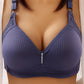 💕 Sutien confortabil fără sârmă, pentru mărimi mari – din nailon-spandex fără cusături, care nu se deformează și este respirabil 👙