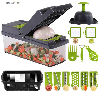 ✨🥔Zestaw 16 elementów🥒 Wielofunkcyjna krajalnica do owoców i warzyw