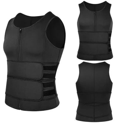 Męska kamizelka modelująca sylwetkę Sauna Vest Waist Trainer Double Belt