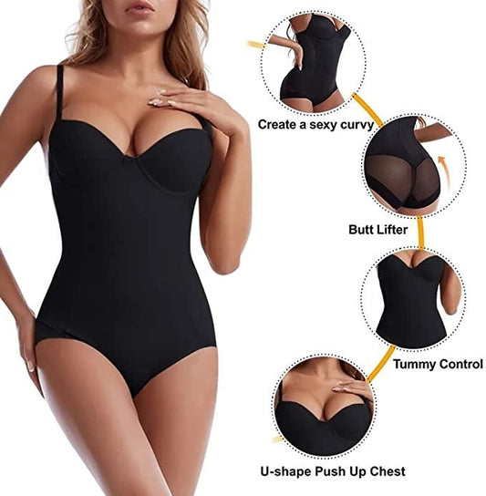 Biustonosze push-up i jednoczęściowe stringi