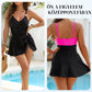 👙 Costum de baie dintr-o singură piesă pentru femei, cu fustă, care modelează silueta – linii perfecte, cu efect de strângere a abdomenului și care acoperă coapsele ✨