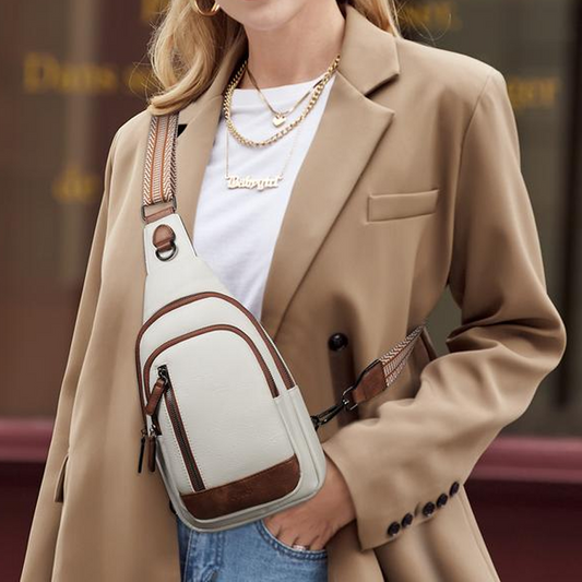 Stylowa damska skórzana torba crossbody o dużej pojemności