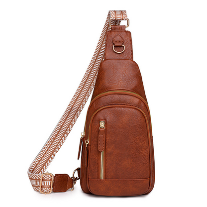 Stylowa damska skórzana torba crossbody o dużej pojemności