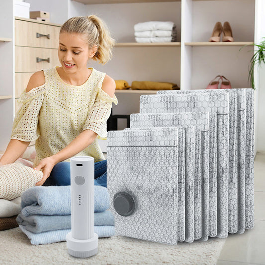 🔥Ograniczona czasowo promocja 50% 🔥 Zestaw próżniowych torebek podróżnych i przenośnej pompy próżniowej