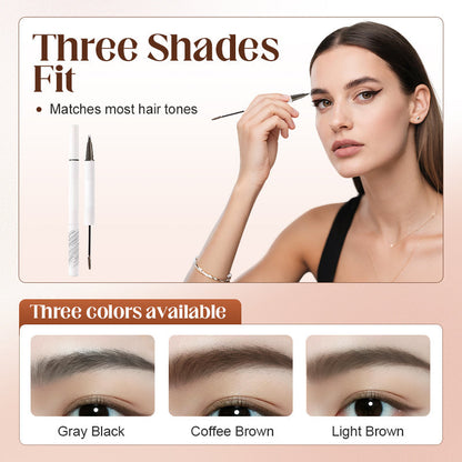 🔥50% zniżki przez ograniczony czas❣️Wodoodporny kredka do brwi z dwoma końcówkami— naturalne wykończenie, wodoodporna