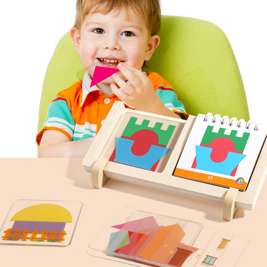 50% RABATU🎁60 POZIOMÓW🏆🧩 -✨【Warstwowa geometryczna układanka z drewnianą podstawą】✨