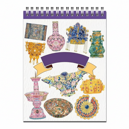 Zeszyt z winylowymi naklejkami w stylu vintage