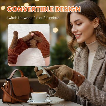 🔥Ciepłe rękawiczki w modnym kolorze dopaminowym