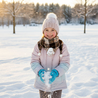 ✨🔥 Teraz na topie ✨🔥 | Dzieciński zimowy szal w kształcie trójkąta z maskotką