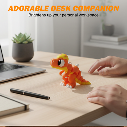🔥 Drukowana 3D ruchoma figurka małego dinozaura—Modne figurki i przedmioty kolekcjonerskie na biurko