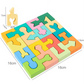 Drewniane puzzle dopasowujące kształty geometryczne dla małych dzieci