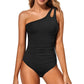 🔥 S-2XL 👙 Női Egyvállas Egyrészes Fürdőruha 🏖️
