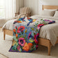 🌼 Przytulny i miękki koc flanelowy we wzór kwiatów 🛋️💐