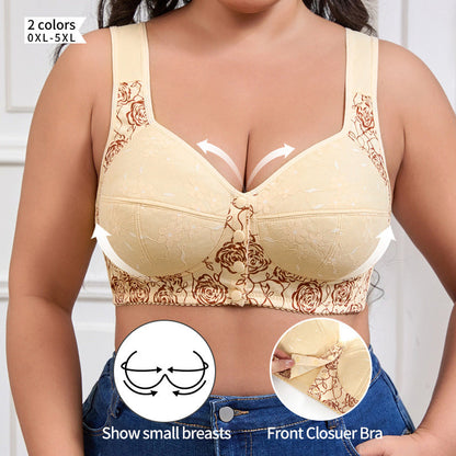 👙Model nou din 2026, sutien pentru mărimi foarte mari | L–5XL, cu închidere în față, fără balene