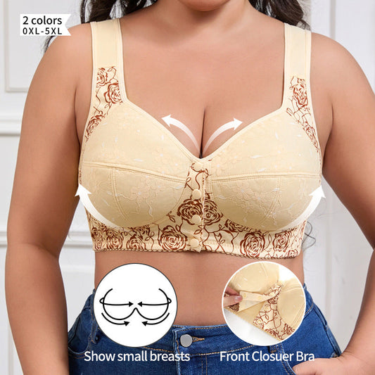 👙Model nou din 2026, sutien pentru mărimi foarte mari | L–5XL, cu închidere în față, fără balene