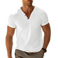 👕 Prémium Férfi V-nyakú Henley Póló: Kényelmes és Stílusos Viselet – Raktáron! ✨