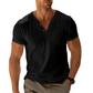 👕 Prémium Férfi V-nyakú Henley Póló: Kényelmes és Stílusos Viselet – Raktáron! ✨