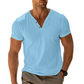 👕 Prémium Férfi V-nyakú Henley Póló: Kényelmes és Stílusos Viselet – Raktáron! ✨