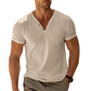 👕 Prémium Férfi V-nyakú Henley Póló: Kényelmes és Stílusos Viselet – Raktáron! ✨