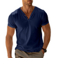 👕 Prémium Férfi V-nyakú Henley Póló: Kényelmes és Stílusos Viselet – Raktáron! ✨