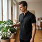 👕🌿FÉRFI NYÁRI HENLEY PÓLÓ – RÖVID UJJÚ, PAMUT-LEN KASUAL ING, KÉNYELMES ÉS LÉLEGZŐ