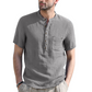 👕🌿FÉRFI NYÁRI HENLEY PÓLÓ – RÖVID UJJÚ, PAMUT-LEN KASUAL ING, KÉNYELMES ÉS LÉLEGZŐ