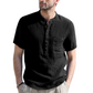 👕🌿FÉRFI NYÁRI HENLEY PÓLÓ – RÖVID UJJÚ, PAMUT-LEN KASUAL ING, KÉNYELMES ÉS LÉLEGZŐ