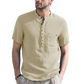 👕🌿FÉRFI NYÁRI HENLEY PÓLÓ – RÖVID UJJÚ, PAMUT-LEN KASUAL ING, KÉNYELMES ÉS LÉLEGZŐ