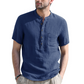 👕🌿FÉRFI NYÁRI HENLEY PÓLÓ – RÖVID UJJÚ, PAMUT-LEN KASUAL ING, KÉNYELMES ÉS LÉLEGZŐ