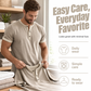 👕🌿Férfi rövid ujjú légáteresztő Henley ing – Kényelmes pamut anyag, mindennapi stílushoz