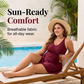 🥳⌛️🩱Rochie de baie elegantă, în culori uni, pentru mărimi mari – Costum de baie dintr-o singură piesă, cu textură premium, pentru plajă și piscină
