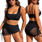 👙Set de costum de baie din trei piese pentru femei