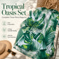 🌸 REDUCERE DE 50% ACUM! 🌸 Set de 3 piese de costum de baie pentru femei, cu imprimeu tropical