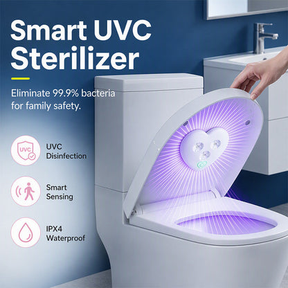 🚽Ugyanaz, mint az ötcsillagos szállodákban✨UVC WC-sterilizáló – intelligens érzékelő, szív alakú kialakítás, az UV-sugarak segítségével frissebbé teszi a WC-t!