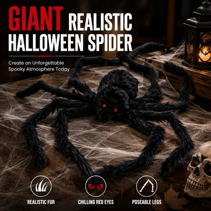 🎃 50% kedvezmény | Óriás halloweeni pók dekoráció 🕷️👻 – Túlméretezett kültéri halloweeni dekoráció kertbe, udvarra és otthonba ✨