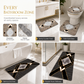 🛁 50% KEDVEZMÉNY! ✨ 4 részes műkasmír fürdőszoba szőnyegkészlet – rendkívül puha, plüss tapintású, overlock varrású, szálhullásmentes és csúszásgátló – téglalap alakú szőnyeg, U alakú WC-szőnyeg, WC-fedélhuzat és folyosószőnyeg 🧼